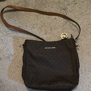 Michael Kors Black and Brown Shoulder Bag